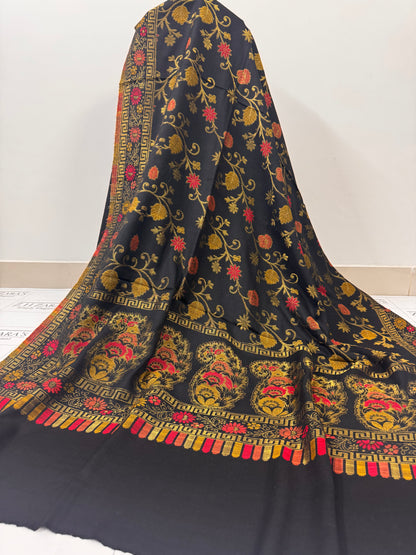 Black Gala Zari Pashmina 3pc