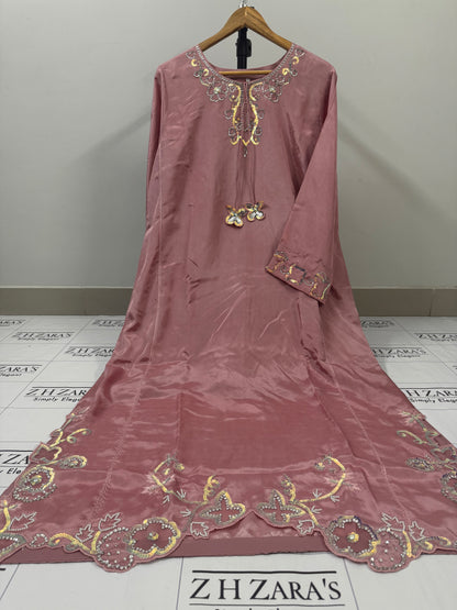 Tea Pink Soha Kaftan 3pc