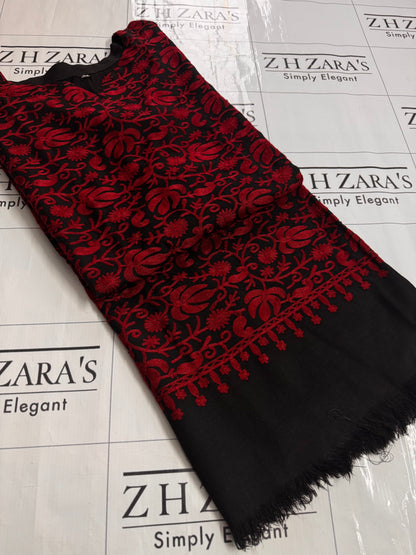 Black Maroon Pashmina Kaftan Shirt
