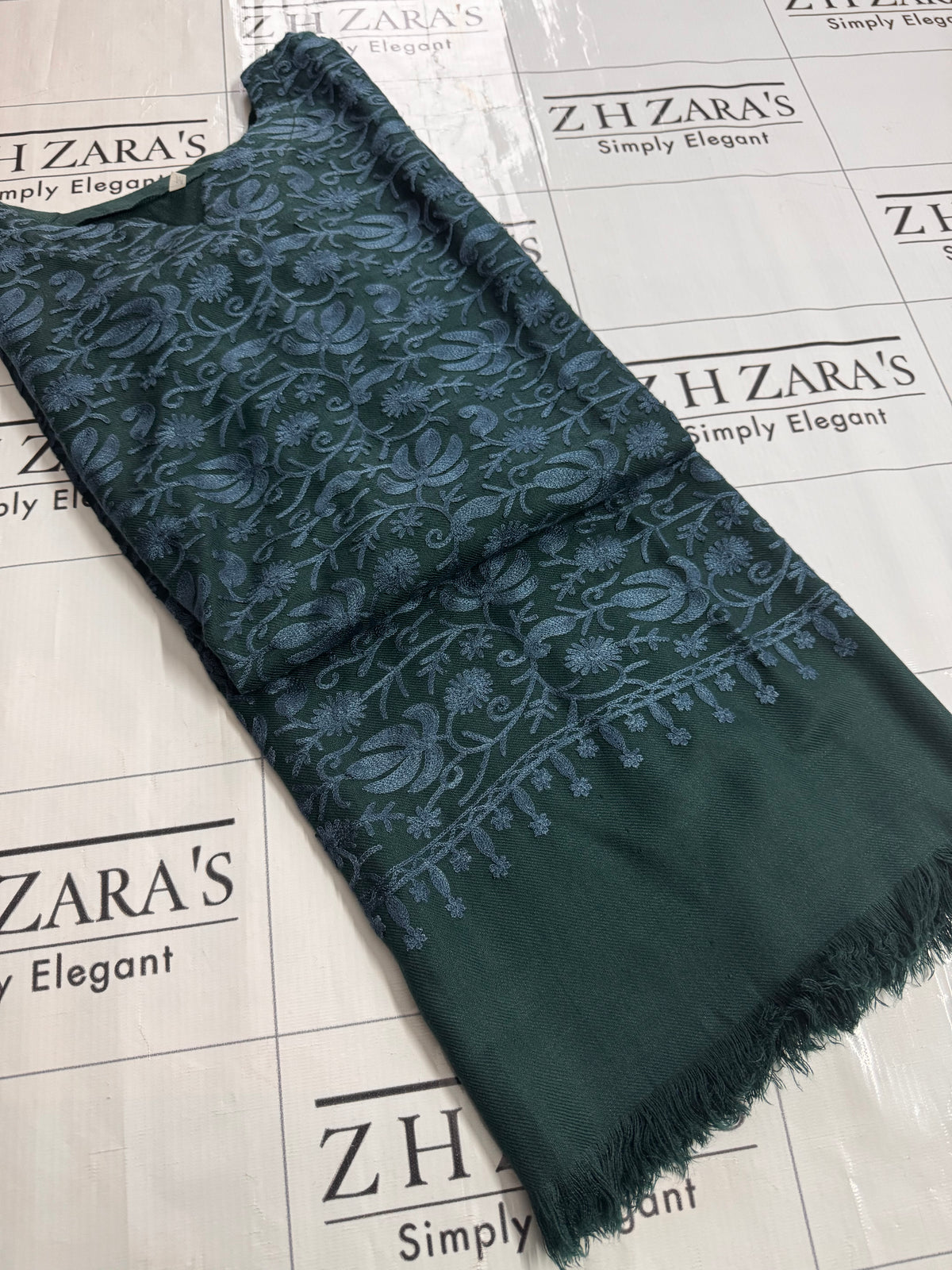 Peacock Blue Pashmina Kaftan Shirt
