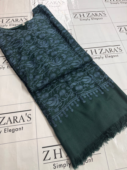 Peacock Blue Pashmina Kaftan Shirt