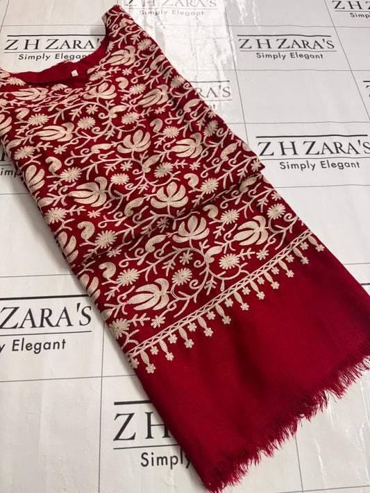 Maroon Coffee Pashmina Kaftan Shirt