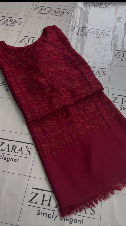 Wine Maroon Pashmina Kaftan Shirt