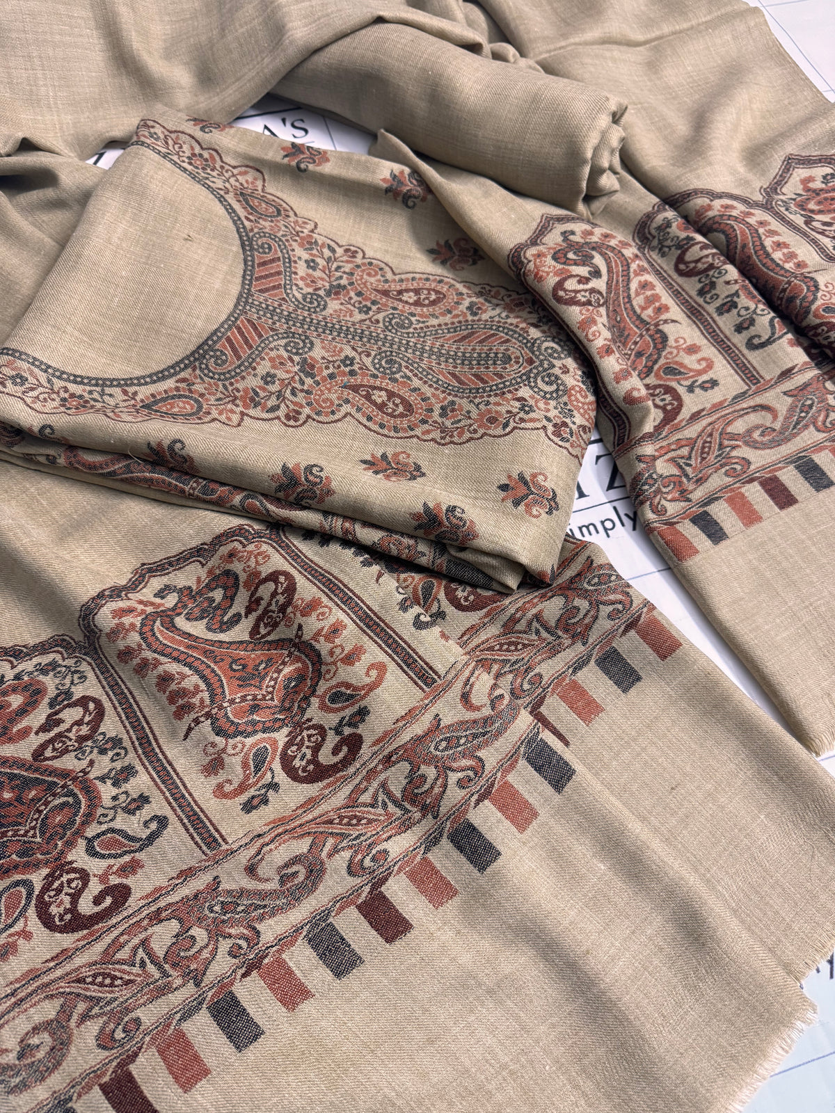 Coffee Gala Booti Pashmina 3pc
