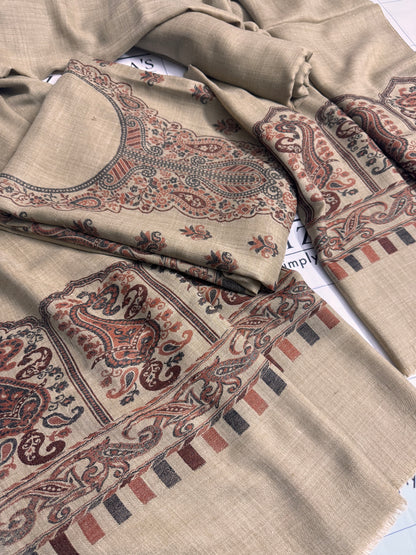 Coffee Gala Booti Pashmina 3pc