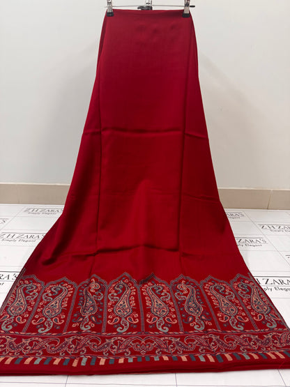 Maroon Gala Booti Pashmina 3pc