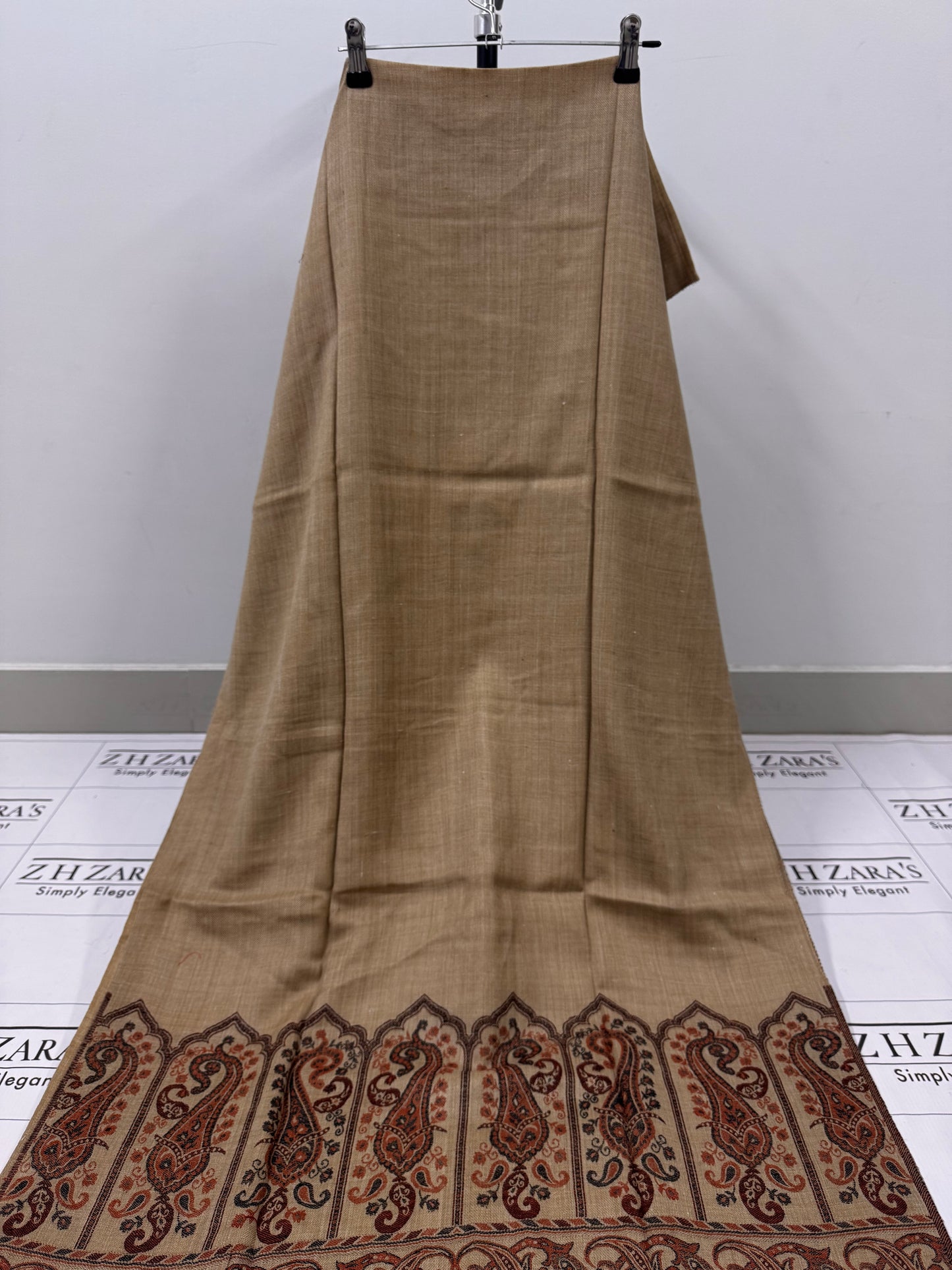 Coffee Gala Booti Pashmina 3pc