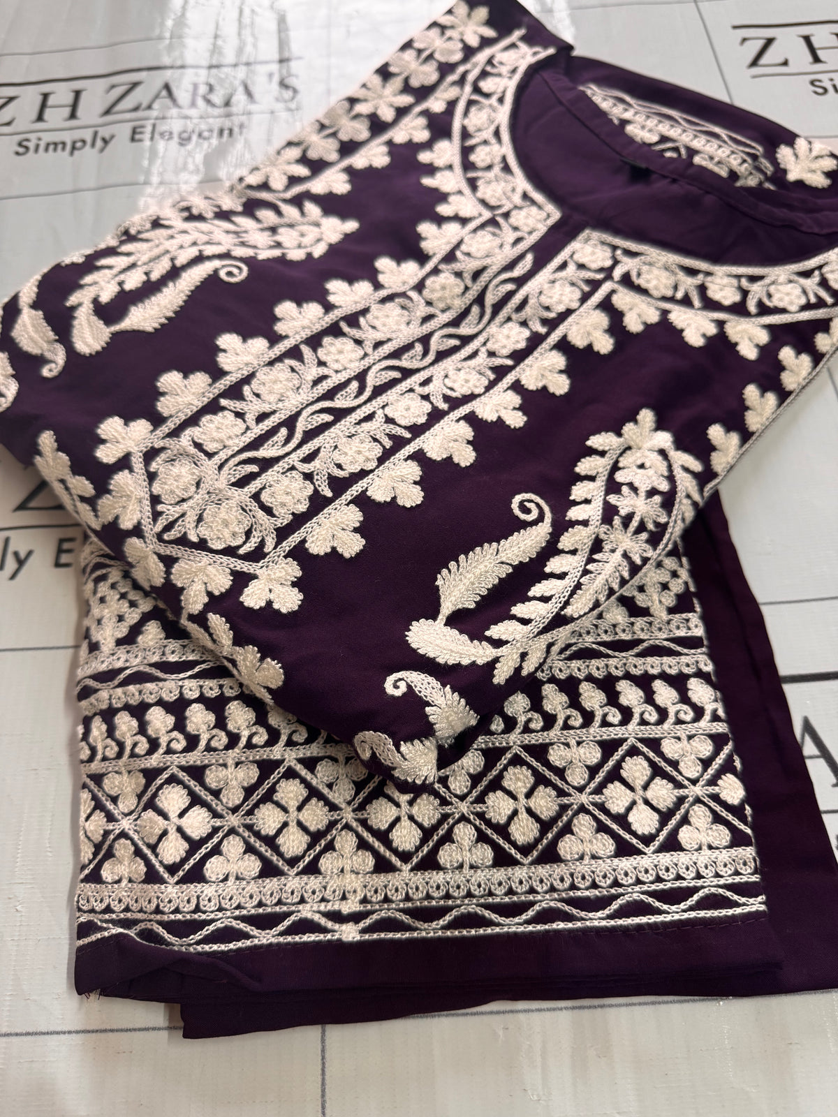 Plum Purple Anchor Kaftan 2pc