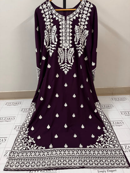 Plum Purple Anchor Kaftan 2pc