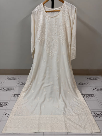 Pearl White Anchor Kaftan 2pc