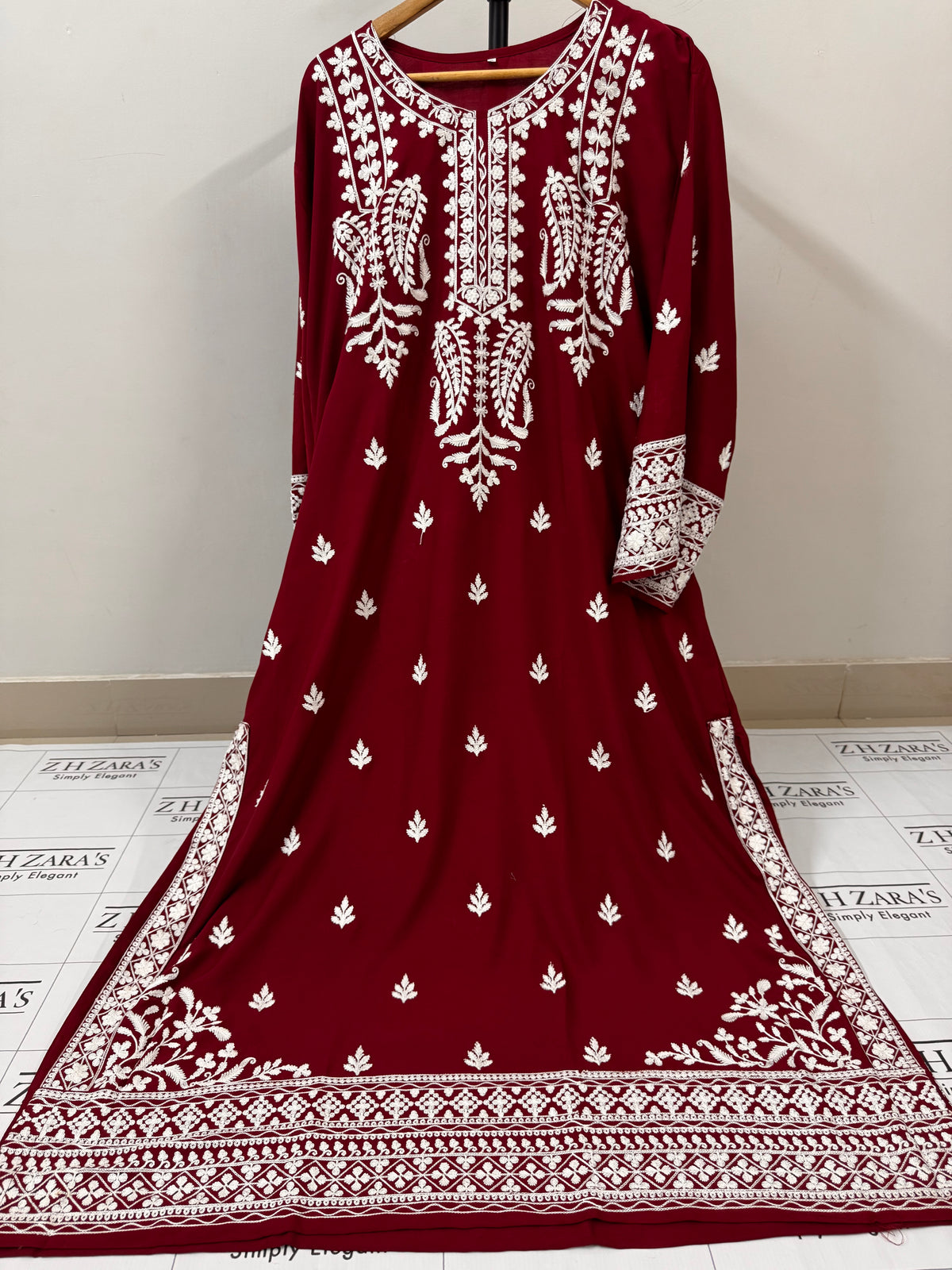 Maroon Anchor Kaftan 2pc