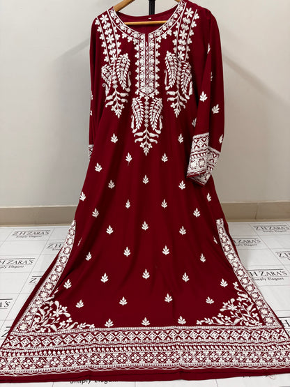 Maroon Anchor Kaftan 2pc