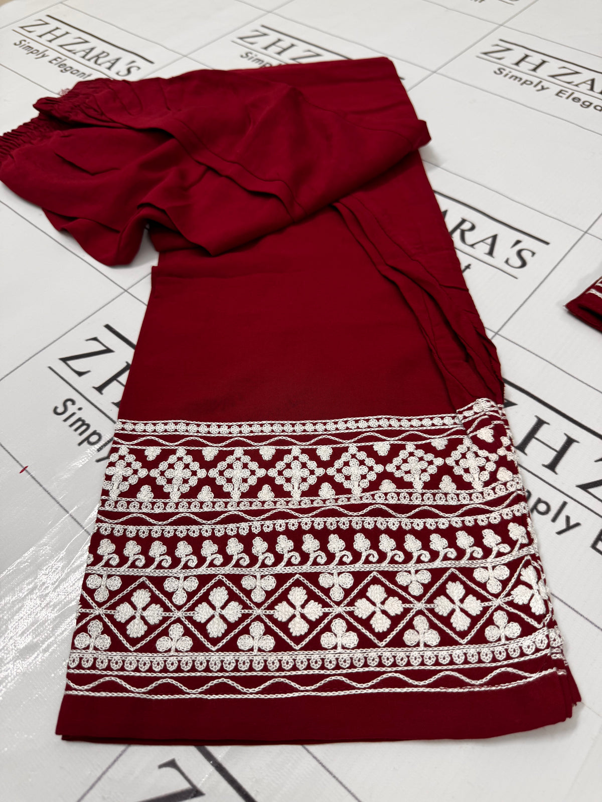 Maroon Anchor Kaftan 2pc