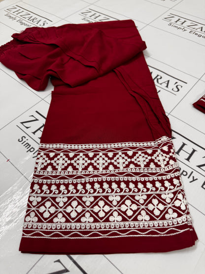Maroon Anchor Kaftan 2pc