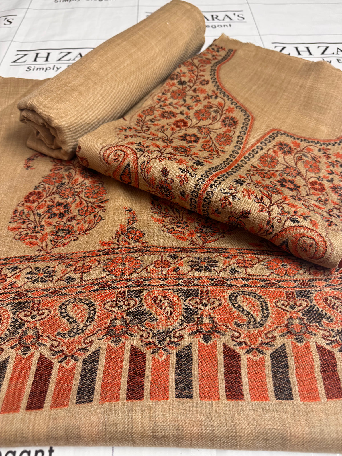 Gala Jaal Coffee Pashmina 3pc