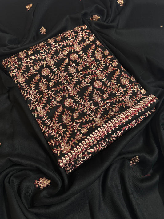 Black Shahi Pashmina 3pc