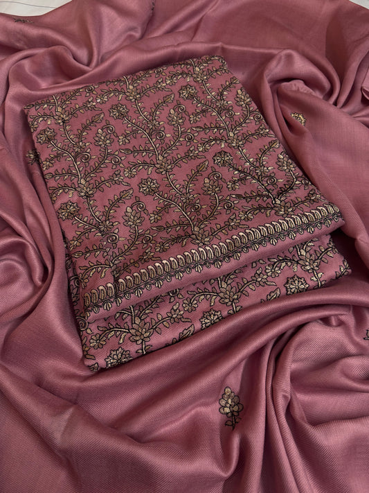 Tea Pink Shahi Pashmina 3pc