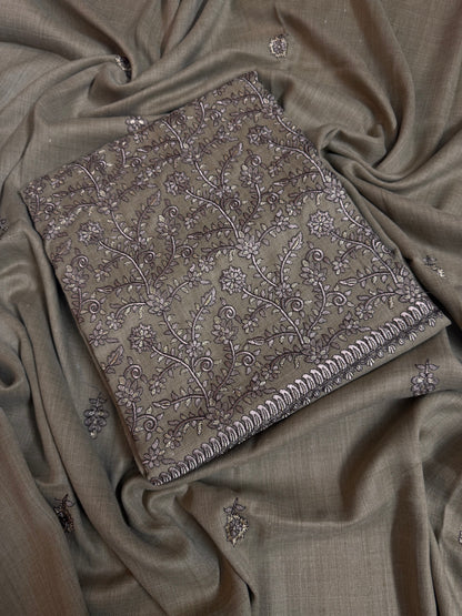 Coffee Beige Shahi Pashmina 3pc