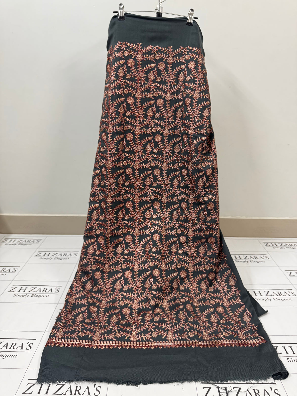 English Grey Shahi Pashmina 3pc