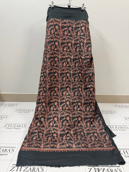English Grey Shahi Pashmina 3pc