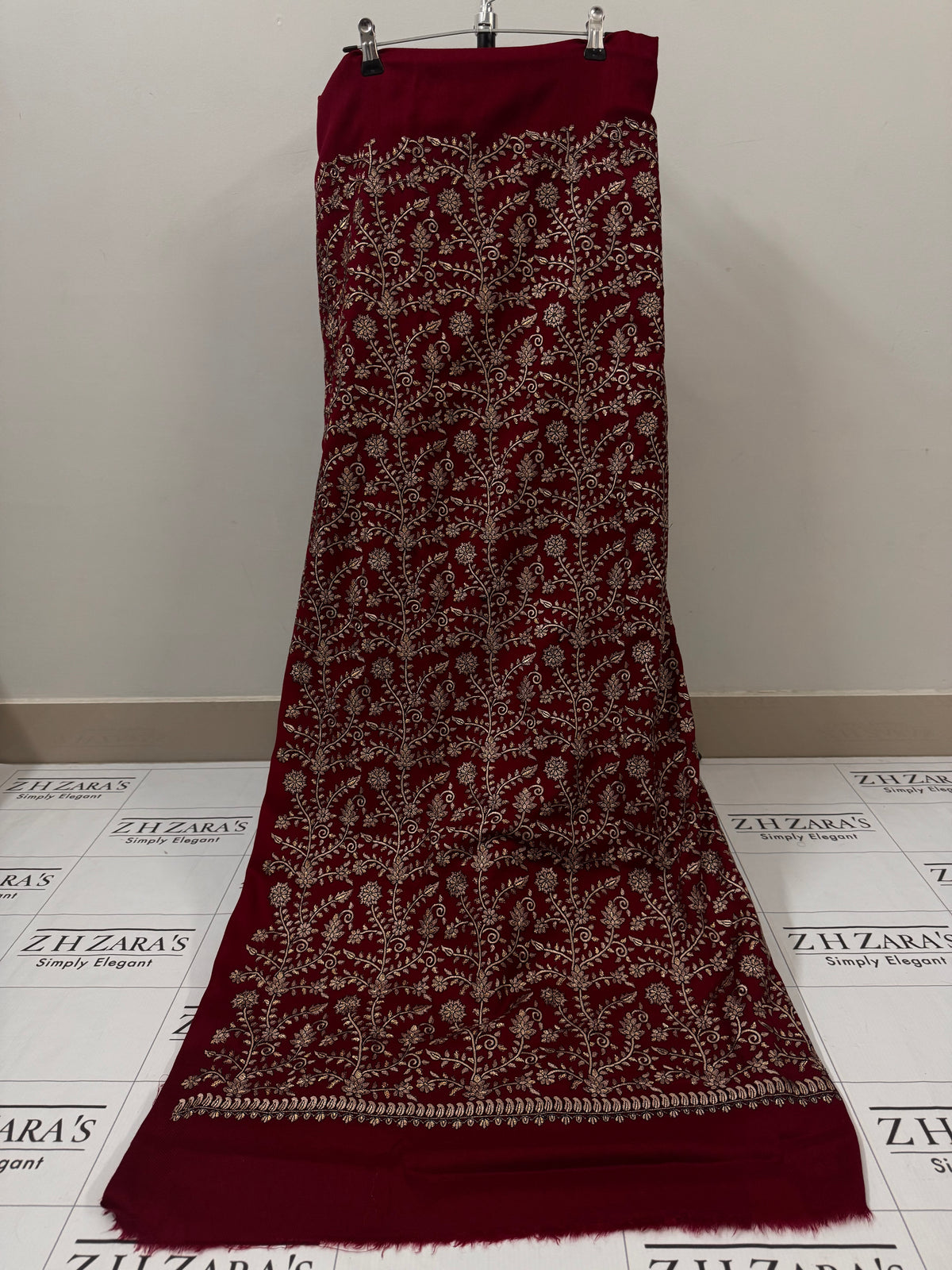Ruby  Maroon Shahi Pashmina 3pc