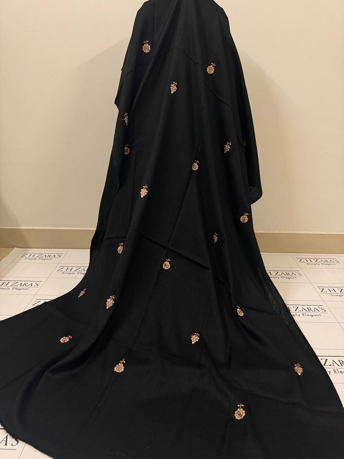 Black Shahi Pashmina 3pc