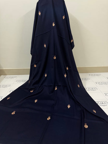 Navy Blue Shahi Pashmina 3pc