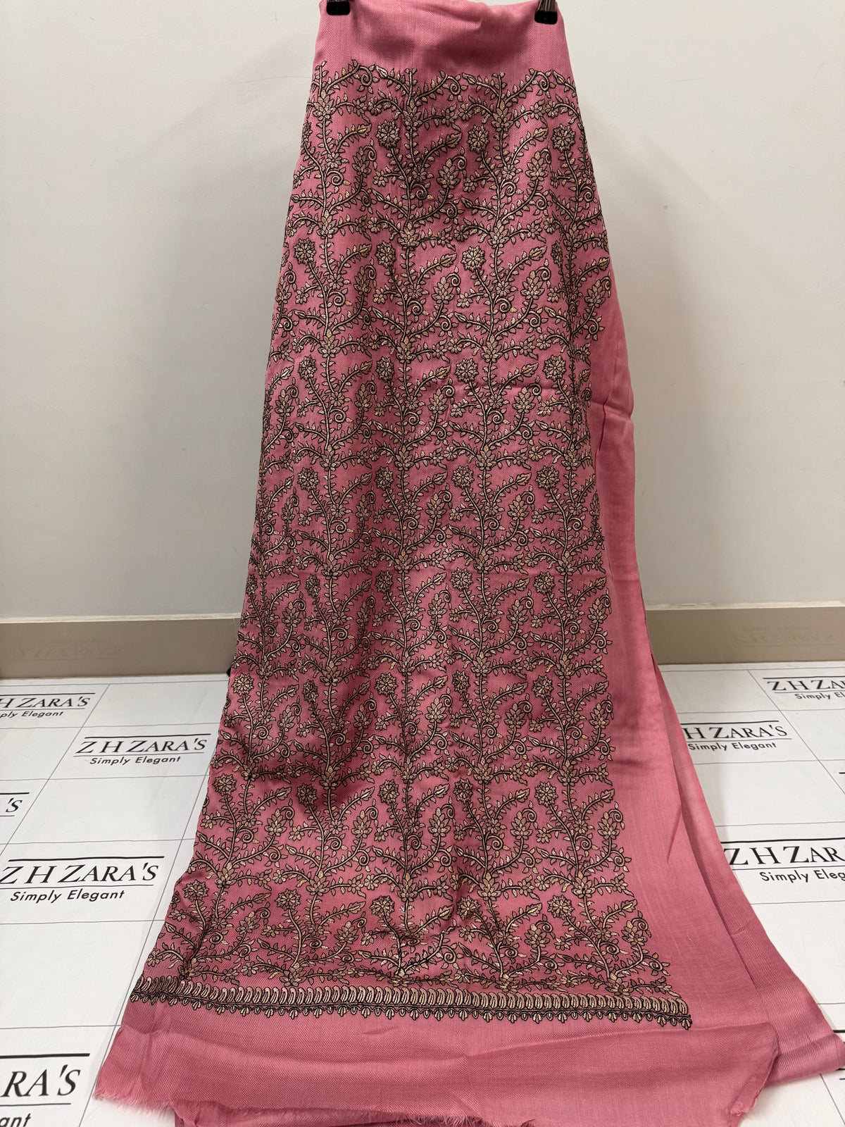 Tea Pink Shahi Pashmina 3pc