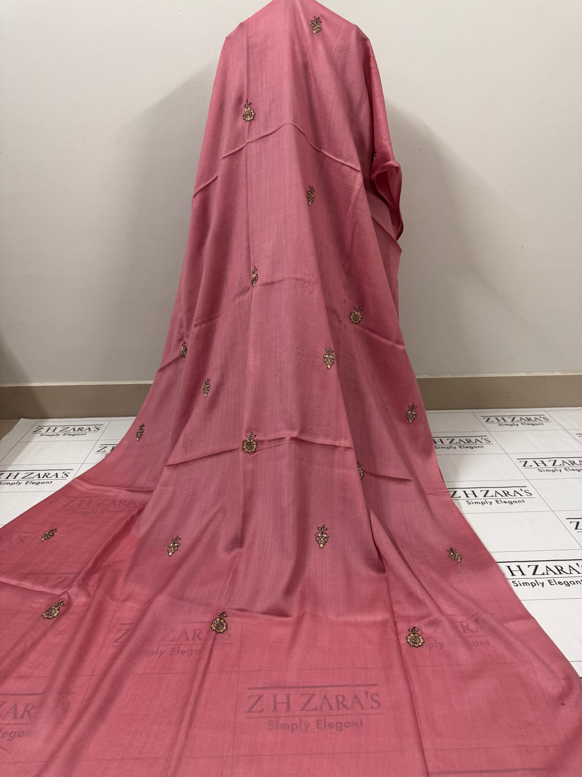 Tea Pink Shahi Pashmina 3pc