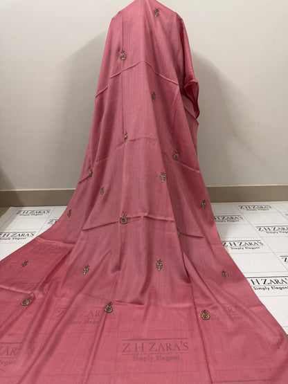 Tea Pink Shahi Pashmina 3pc