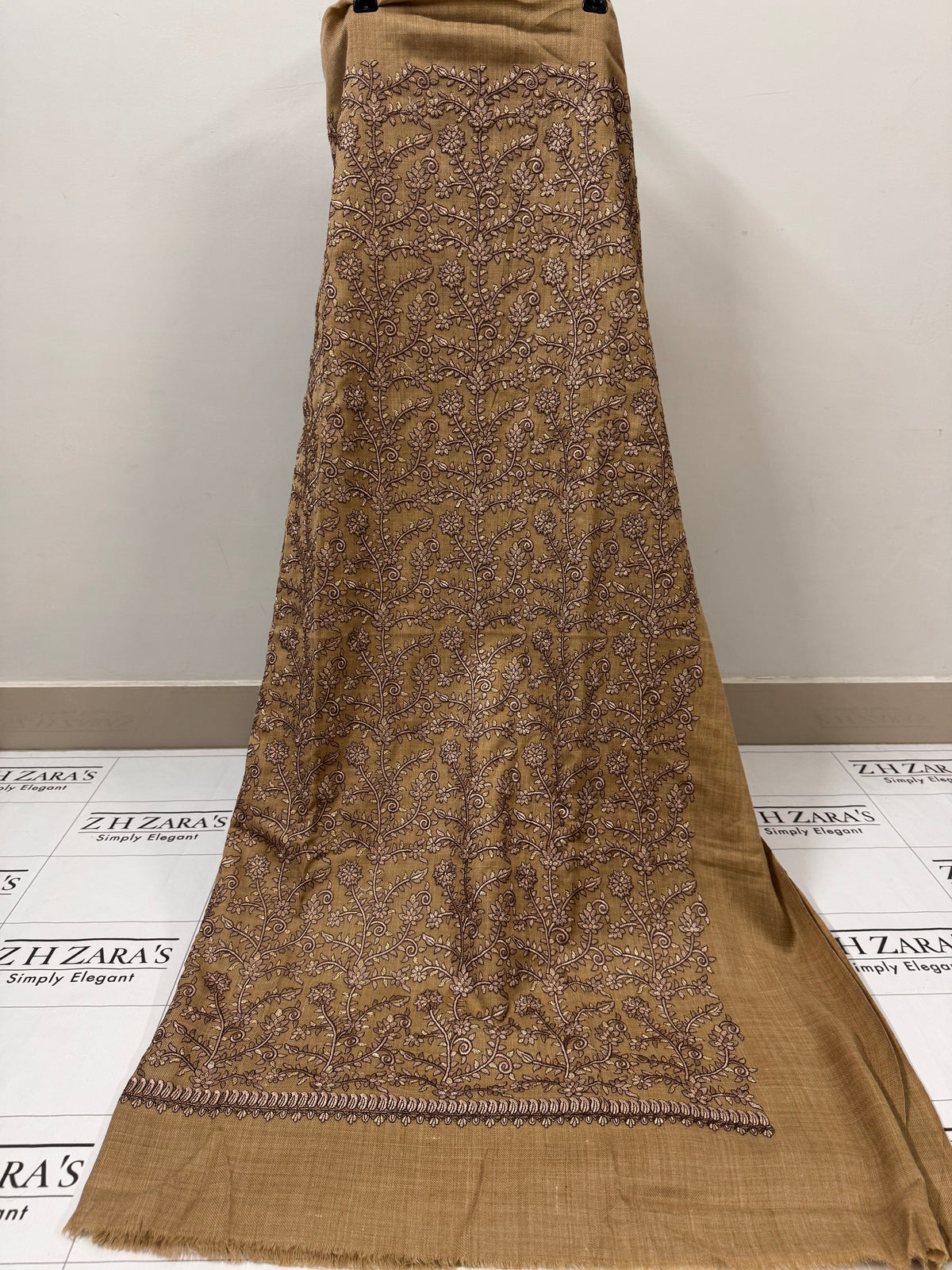 Coffee Beige Shahi Pashmina 3pc