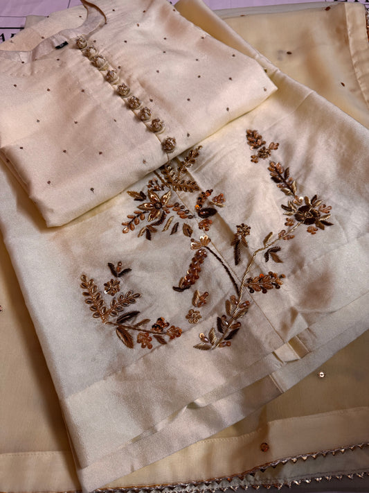 Butter Yellow Sheesha Silk 3pc