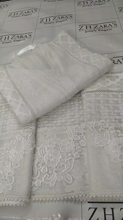 White Broshia Cutwork 2pc