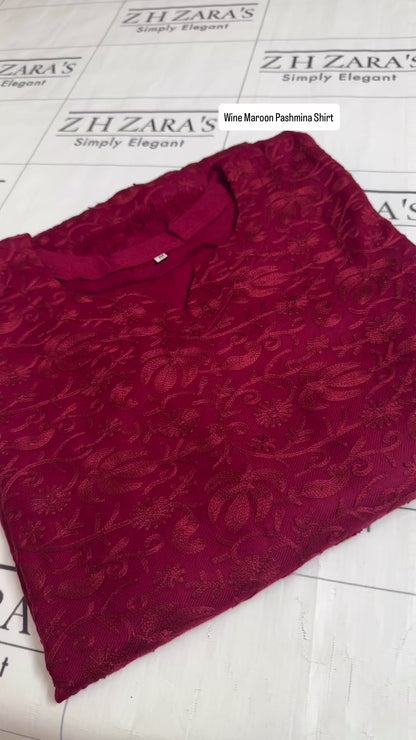 Wine Maroon Pashmina Kaftan Shirt