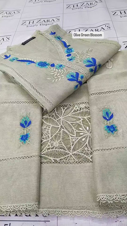 Olive Green Blossom 2pc