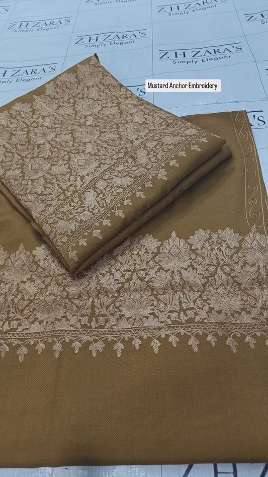 Mustard Anchor Pashmina 3pc