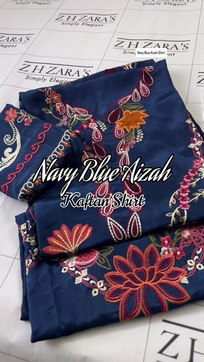 Navy Blue Aizah Kaftan Shirt