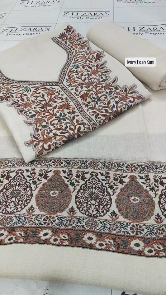 Foan Ivory Kani Pashmina 3pc