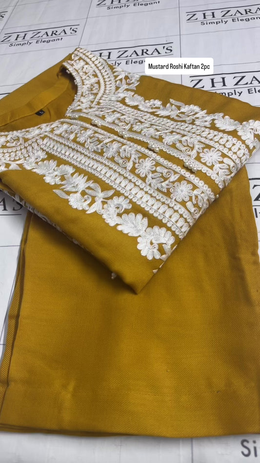 Mustard Roshi Kaftan 2pc