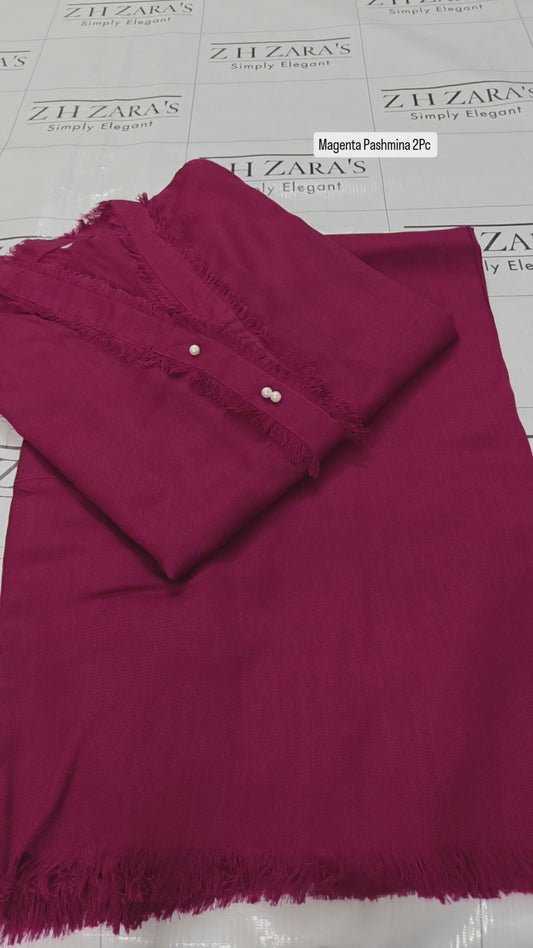 Magenta Pashmina 2pc Stitched