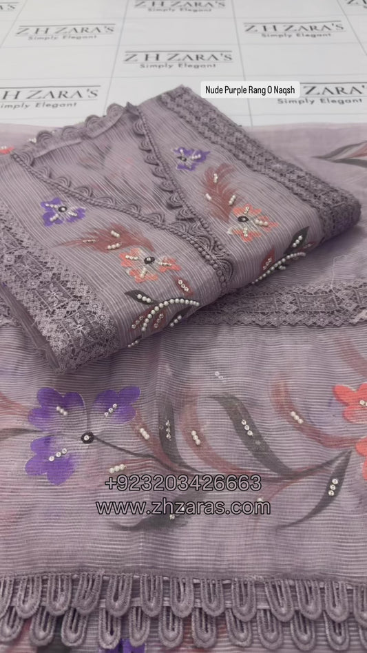 Nude Purple Rang O Naqsh 2pc