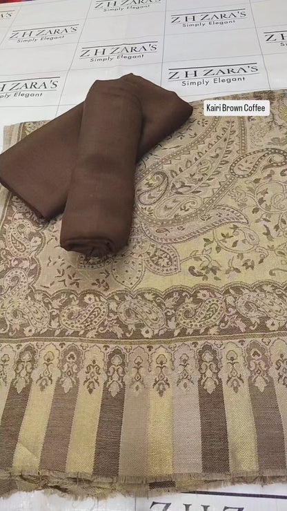 Kairi Brown Coffee Kani Pashmina 3pc