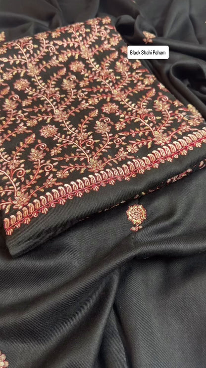 English Grey Shahi Pashmina 3pc