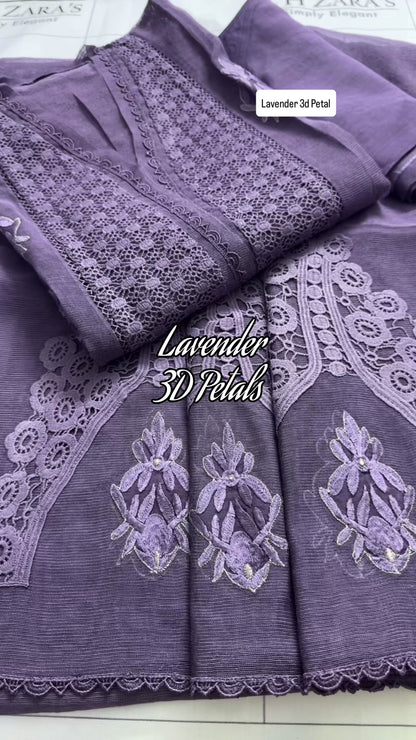 Lavender 3d Petals 3pc