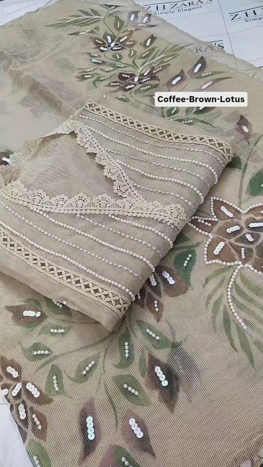 Coffee Brown Lotus 2pc