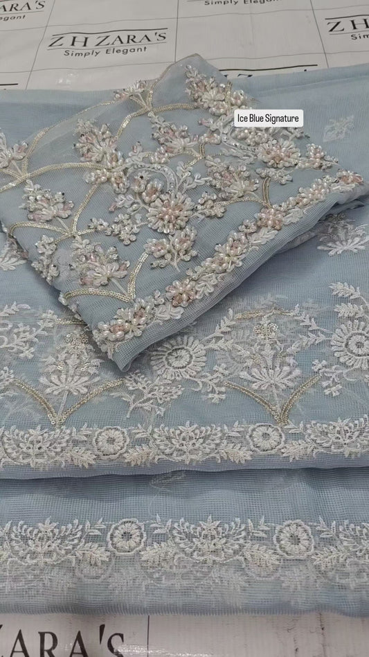 Signature Ice Blue Hand Embellished