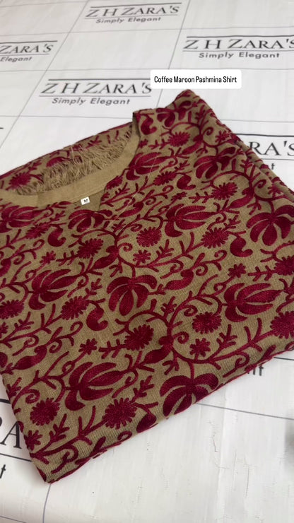 Coffee Maroon Pashmina Kaftan Shirt
