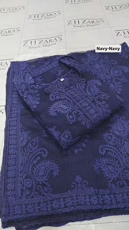 Navy Blue Stitched 2pc