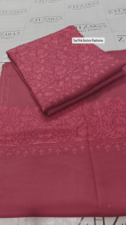 Tea Pink Anchor Pashmina 3pc