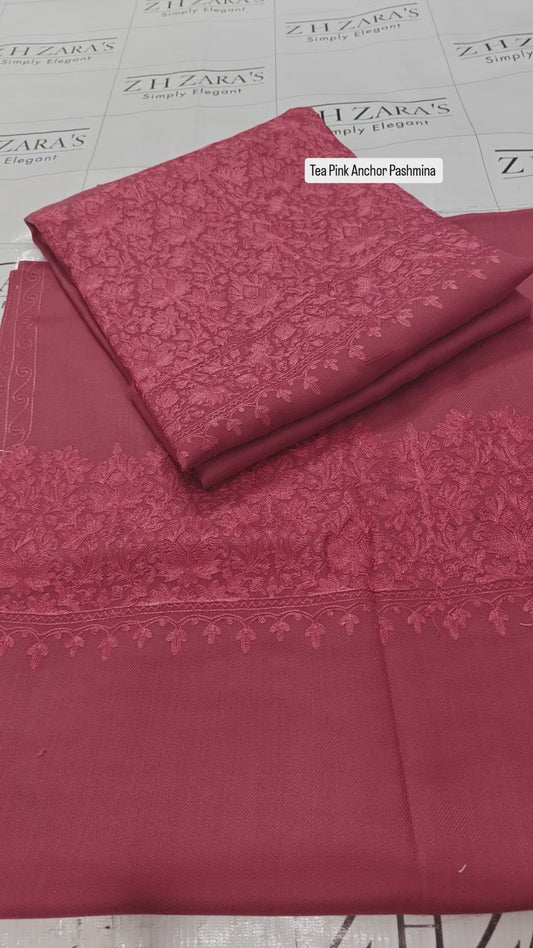 Tea Pink Anchor Pashmina 3pc